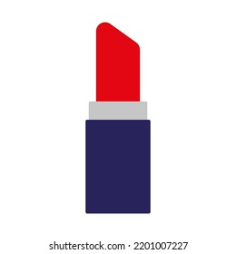 red lipstick icon. Makeup product. Vector illustration. Stock Image. 