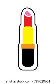 Red lipstick icon. Vector illustration