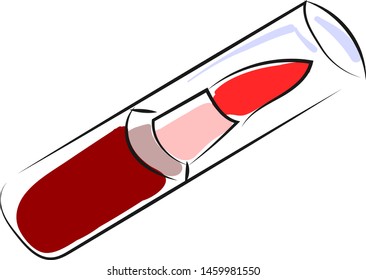 Red lipstick, illustration, vector on white background.