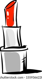 Red lipstick, illustration, vector on white background.