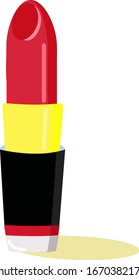 roter Lippenstift, Illustration, Vektorillustration auf weißem Hintergrund.