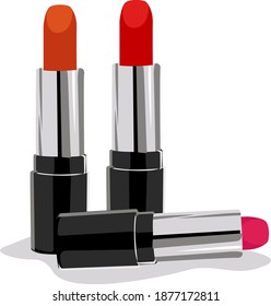 Palo de labios rojo, ilustración, vector sobre fondo blanco