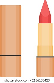 Palo de labios rojo, ilustración, vector sobre un fondo blanco.