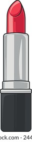 red lipstick illustration without background