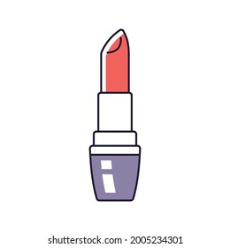 Red lipstick isolated cartoon vector icon
