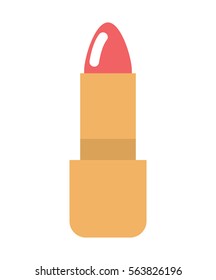 Red Lipstick isolated. make-up women accessory. Cosmetics on white background