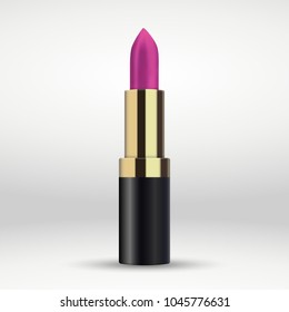 Red lipstick isolated on white background
