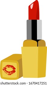 Red lipstick isolated on white
