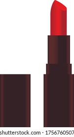 red lipstick isolated on white background