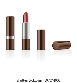 Red lipstick  isolated on white background