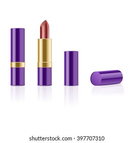 Red lipstick  isolated on white background