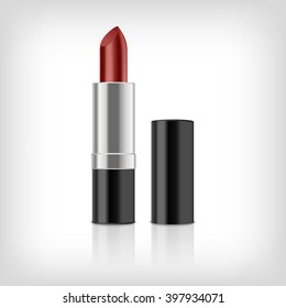 Red lipstick isolated on white background