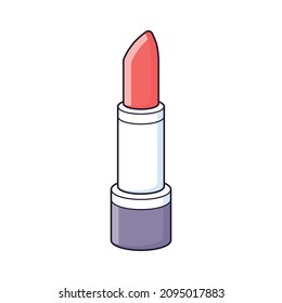 Red lipstick isolated vector, cosmetics and make-up.