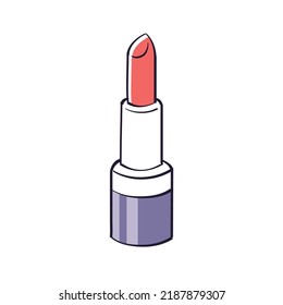 Red lipstick isolated vector illustration