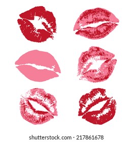 red lipstick kiss print pattern