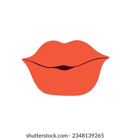 Red lipstick kiss vector illustration. Printable colorful vector banner, greeting card, poster, invitation