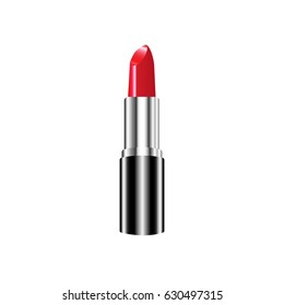 Red Lipstick. Makeup collection. Vector template isolated