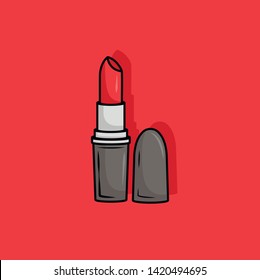 Red lipstick in minimalism style