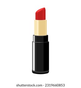roter Lippenstift auf isoliertem Hintergrund, Vektorgrafik.