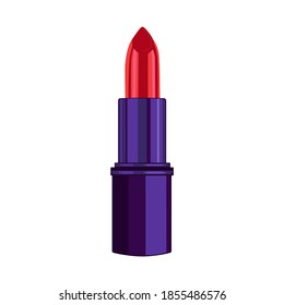 Red lipstick on a white background. vector illustration. Design for the beauty industry, advertising, stickers, printing