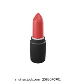 red lipstick on white background