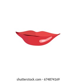 Red lipstick on white background. Vector illustration