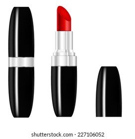 Red lipstick, open and closed - vector drawing isolated