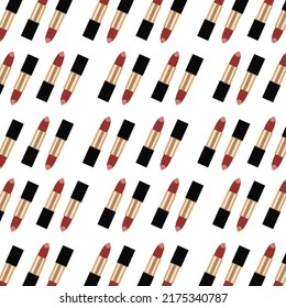 Red lipstick pattern on a white background