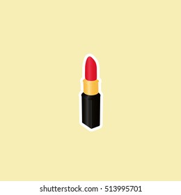 Red lipstick. Realistic. Vector illustration