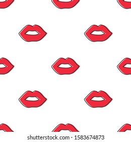 Red lipstick seamless pattern illustration