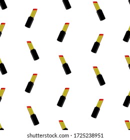 Red lipstick seamless pattern illustration. 