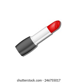 Red lipstick with shadow
