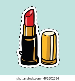 Red lipstick, sticker label