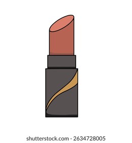 Red lipstick vector art with transparent background.