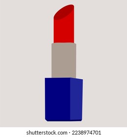 Red lipstick vector cosmetic products