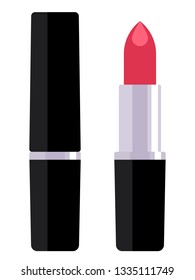 Red lipstick. Vector illustration on white background.