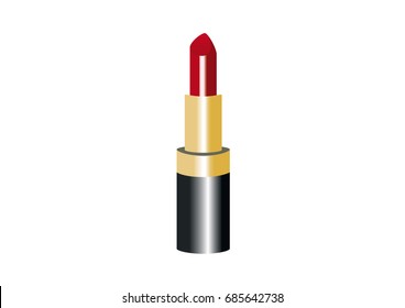 Red lipstick vector. Red lipstick on white background