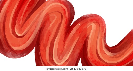 Red liquid background. Beautiful abstraction of liquid paint in slow flowing mixture that mixes smoothly. Vector ilustration
