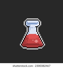 red liquid bottle tube in pixel art style