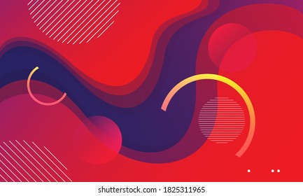 Red liquid color background. Dynamic shapes composition. Eps10 vector