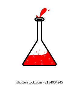 rote Flüssigkeit, die im Bereich der Wissenschaft häufig verwendet wird