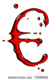 Sinal de euro líquido vermelho