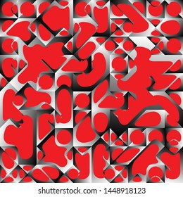 Diseño de fondo geométrico del líquido rojo, formas de fondo geométrico del degradado del fluido, composición artística, afiche de diseño minimalista futurista, plantilla creativa del festival abstracto