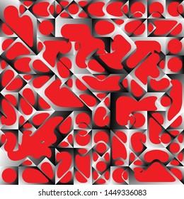 Red Liquid Geometric Background Design, Fluid Gradient Geometric Backdrop Shapes Art Composition, Futuristic Minimal Design Poster, Abstract Fest Creative Template