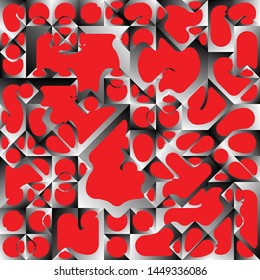 Red Liquid Geometric Background Design, Fluid Gradient Geometric Backdrop Shapes Art Composition, Futuristic Minimal Design Poster, Abstract Fest Creative Template