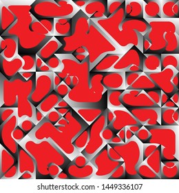 Diseño de fondo geométrico del líquido rojo, formas de fondo geométrico del degradado del fluido, composición artística, afiche de diseño minimalista futurista, plantilla creativa del festival abstracto