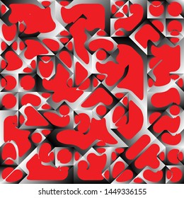 Diseño de fondo geométrico del líquido rojo, formas de fondo geométrico del degradado del fluido, composición artística, afiche de diseño minimalista futurista, plantilla creativa del festival abstracto