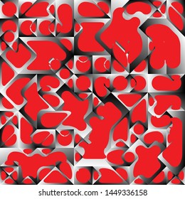 Diseño de fondo geométrico del líquido rojo, formas de fondo geométrico del degradado del fluido, composición artística, afiche de diseño minimalista futurista, plantilla creativa del festival abstracto