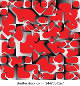 Diseño de fondo geométrico del líquido rojo, formas de fondo geométrico del degradado del fluido, composición artística, afiche de diseño minimalista futurista, plantilla creativa del festival abstracto