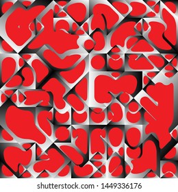Diseño de fondo geométrico del líquido rojo, formas de fondo geométrico del degradado del fluido, composición artística, afiche de diseño minimalista futurista, plantilla creativa del festival abstracto